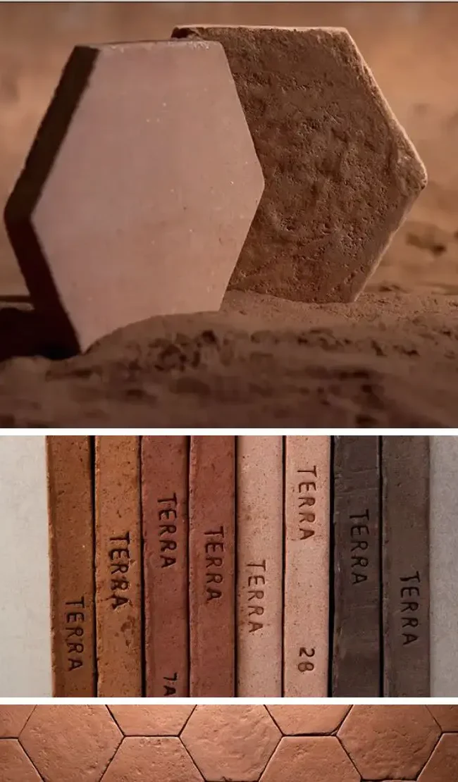 Natural terracotta tiles for the dining room area - ARENCOS Architects