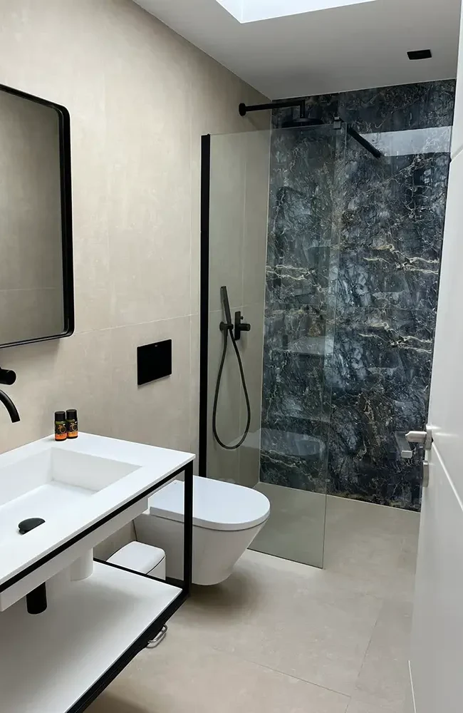 Curated bathroom design by ARENCOS, architectural studio in Chania.
