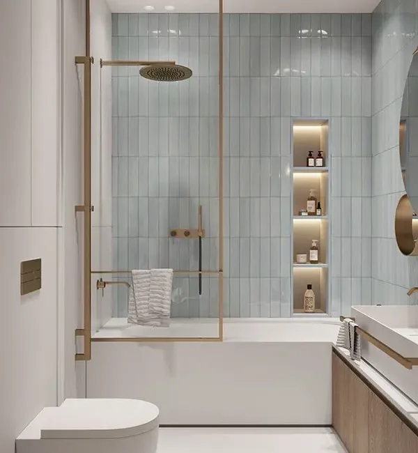 Elegant, curated bathroom design by ARENCOS — architectural excellence from Chania.
