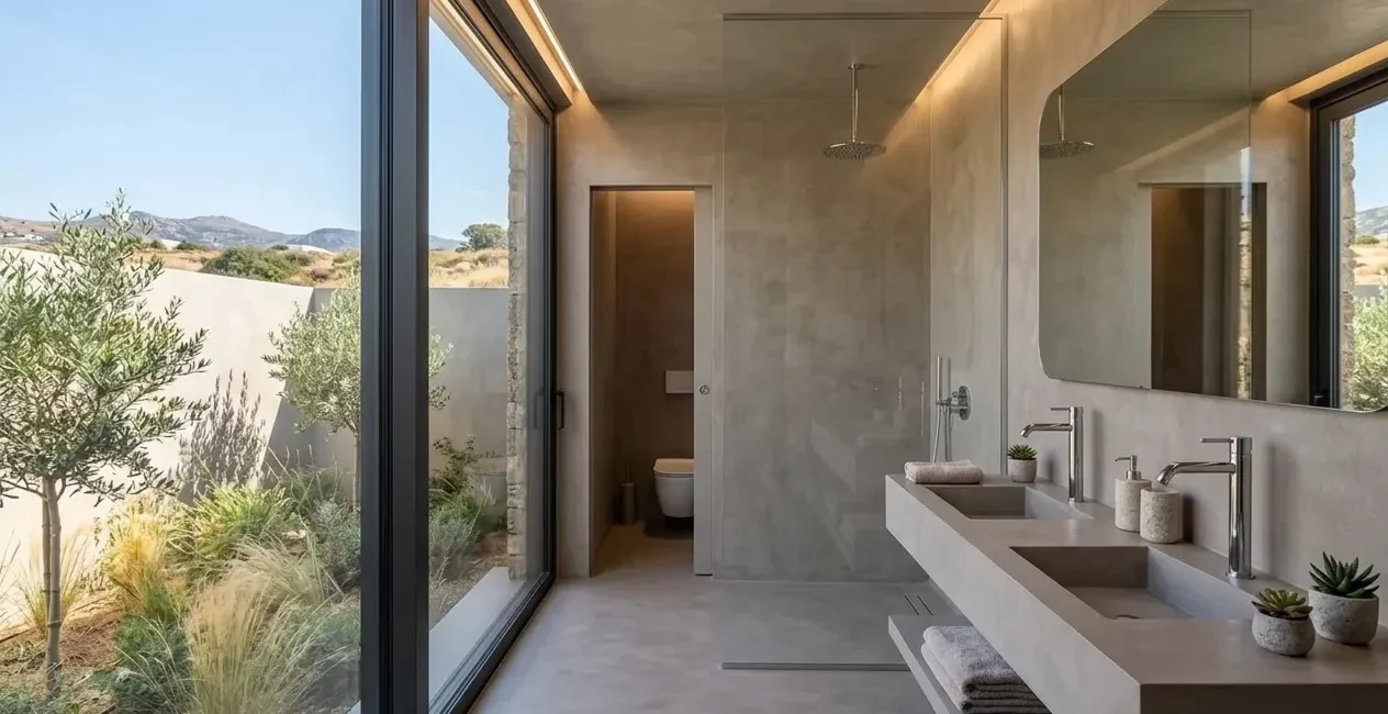 Bathroom Area - Earth Sheltered Evia House