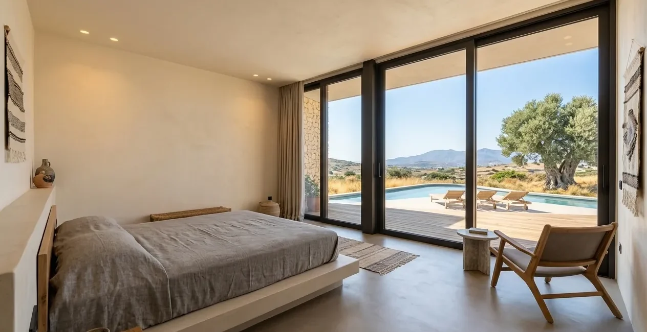 Bedroom Area - Earth Sheltered Evia House