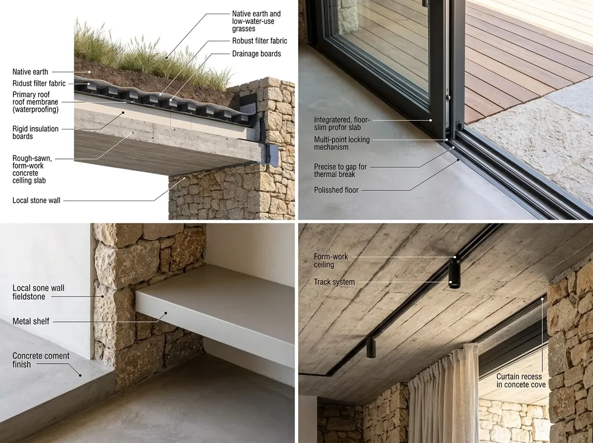 Earth Sheltered Evia House - Design Palette