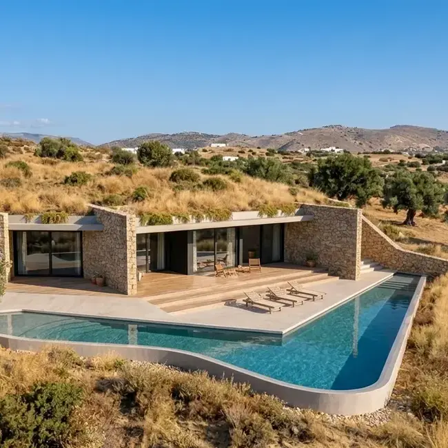 Earth Sheltered Evia House - ARENCOS
